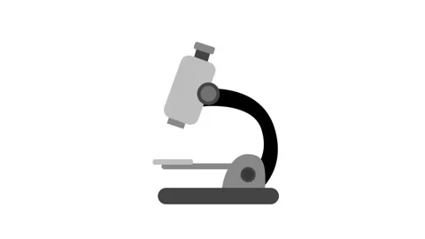 Flat animation of a laboratory microscope adjusting focus Stock Footage 335668005