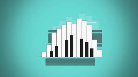 Flat animation piano keyboard like abstract sound level Stock Footage 59539282