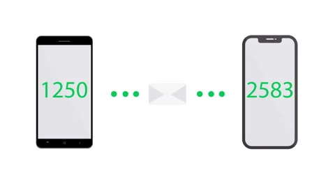 Flat animation representing texting between two mobile phones Stock Footage 95123249