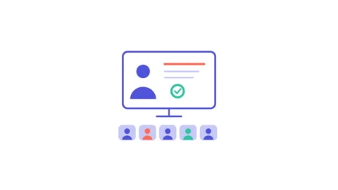 Flat animation of user profile dashboard on a computer screen Stock Footage 347281593