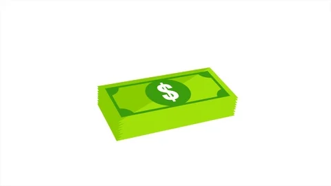 Flat animations of 100 dollars banknote. Stock Footage 103566273