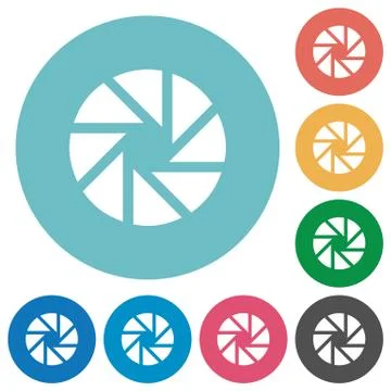 Flat aperture icons Stock Illustration