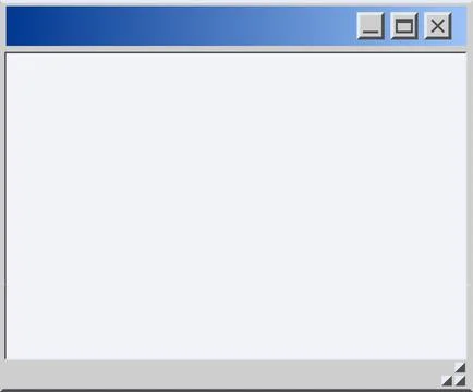 Flat app window displaying title bar icons, panel, beveled border, resize grip Illustrazione stock