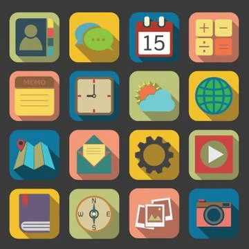 Flat application icons Stock Illustration
