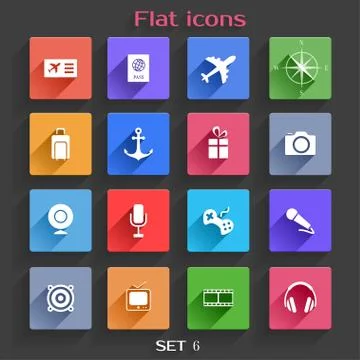 Flat Application Icons Set 6 Stock Illustration