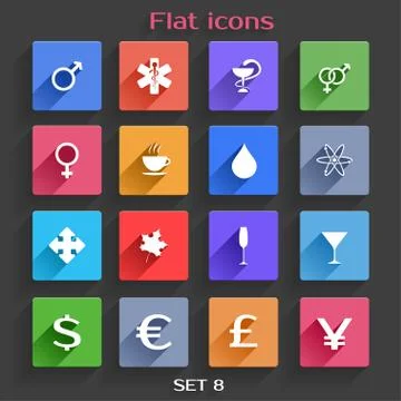 Flat Application Icons Set 8 Stock Illustration