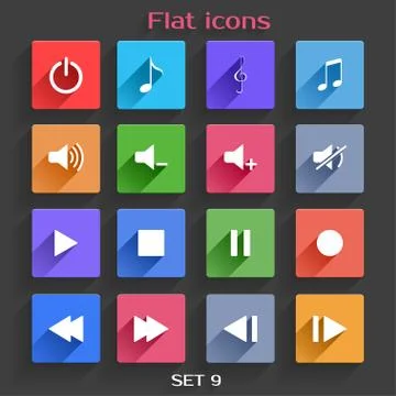 Flat Application Icons Set 9 Stock Illustration