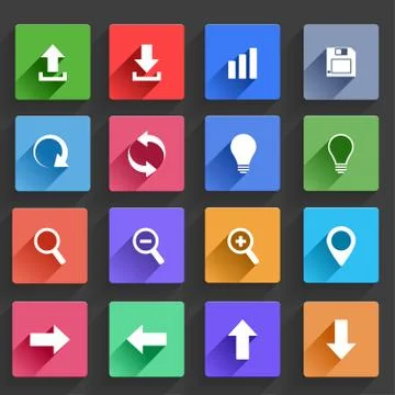 Flat Application Icons Set 스톡 일러스트