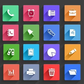 Flat Application Icons Set Stock Illustration
