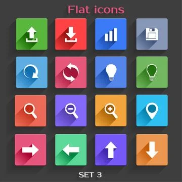 Flat Application Icons Set Stock Illustration