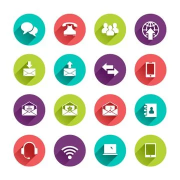 Flat Application Icons Set Stock Illustration