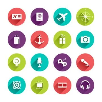 Flat Application Icons Set Stock Illustration