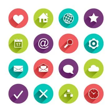 Flat Application Icons Set Stock Illustration