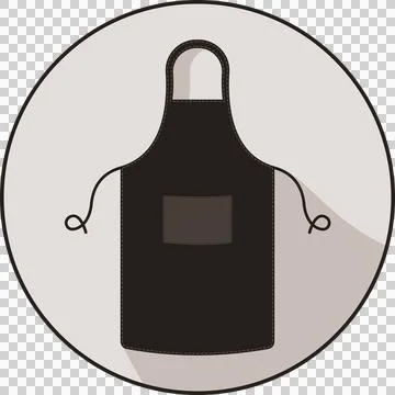 Flat Apron Icon - The Flat Kitchen Essential Icon features a flat Stock Illustration