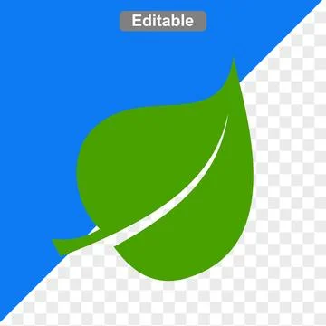 Flat ar design illustrations green leave Stock Illustration