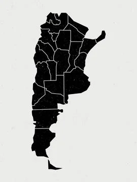 Flat Argentina outline map with division to region. Stock Illustration