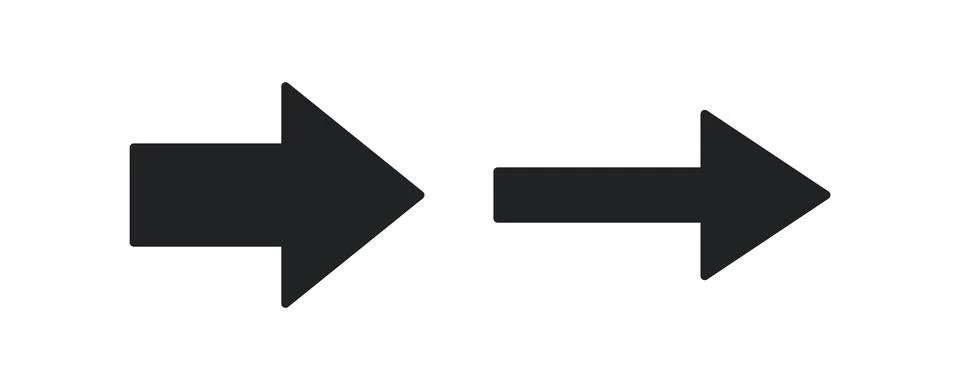 Flat Arrow Black Icons Vector Illustration Illustrazione stock