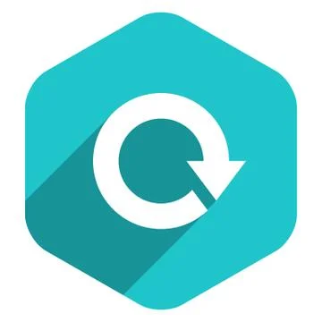 Flat Arrow Sign Reload Icon Hexagon Button Stock-Illustration