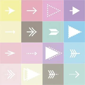 Flat Arrows Flat arrows vector collection on pastel background for design ... Stock Photos