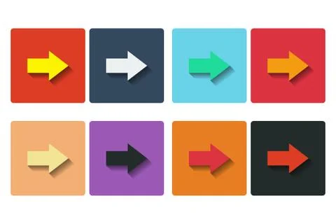 Flat arrows icons Stock Illustration