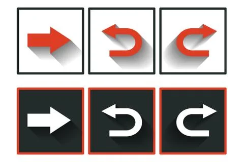 Flat arrows icons Stock Illustration