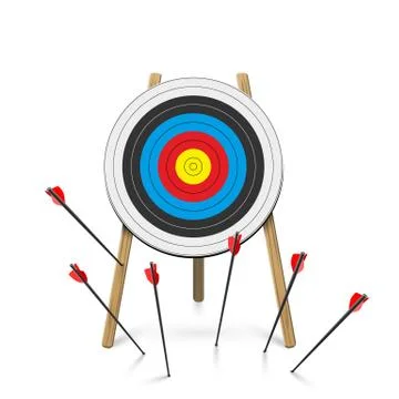 Flat arrows missed hitting target cartoon mark Stock Illustration