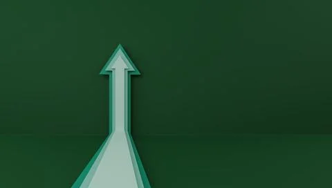 Flat arrows stack up as business target reach 3D rendering illustration Stock Illustration