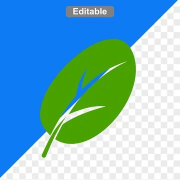Flat art design illustrations circular green leave Stock Illustration