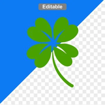 Flat art design illustrations four clover green leave Stock Illustration