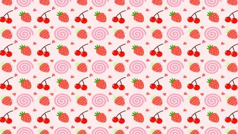 Flat art style pattern Berry Stock Illustration