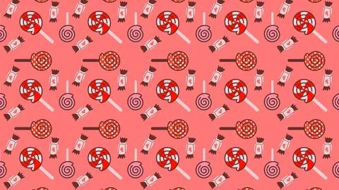 Flat art style pattern candy Stock Illustration