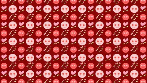 Flat art style pattern emoji smile love and star eye Stock Illustration