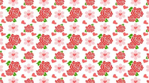 Flat art style pattern rose Stock-Illustration