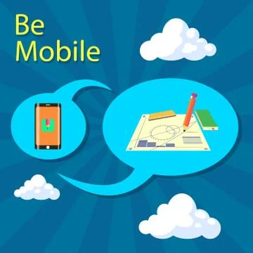 Flat art vector illustration of a smartphone theme to be mobile Illustrazione stock
