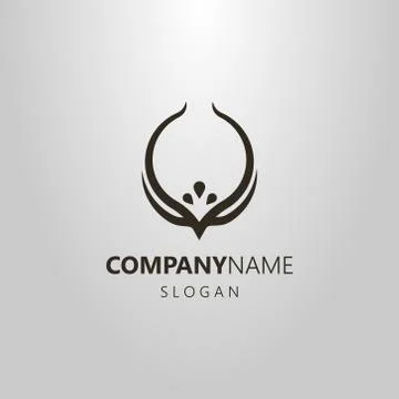 Flat art vector logo of a rounded diadem Illustrazione stock