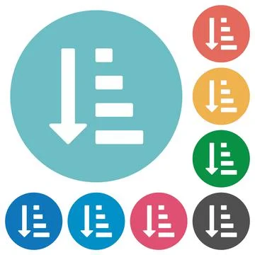 Flat ascending ordered list mode icons Stock Illustration
