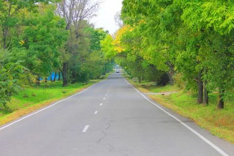 Flat asphalt road Stock Photos
