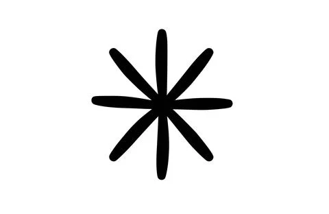 Flat Asterisk icon symbol vector Illustration. Stock Illustration