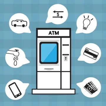 Flat ATM vector design . Stock Illustration