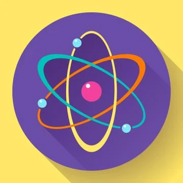 Flat atom icon Stock Illustration
