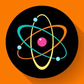 Flat atom icon Illustrazione stock