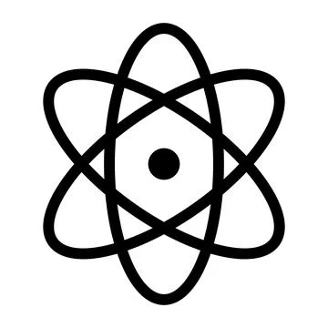 Flat atom icon. Science and chemistry. Vector. Stock Illustration