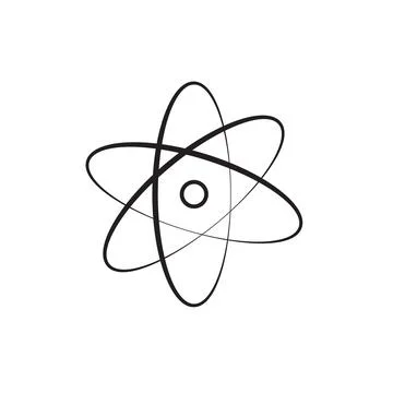 Flat Atom icon symbol vector Illustration Stock Illustration