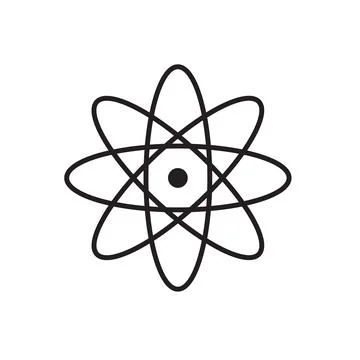 Flat Atom icon symbol vector Illustration Stock Illustration