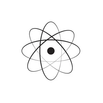 Flat Atom icon symbol vector Illustration Stock Illustration