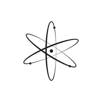Flat Atom icon symbol vector Illustration Stock Illustration