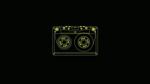Flat Audio Cassette Animated Icon Stock Footage 325562977