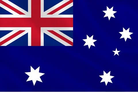 Flat Aussie flag is showing Union Jack, Commonwealth Star, Southern Cross, Stock Illustration