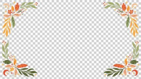 Flat autumn corner frame is showing stylized leaves berries vines stars on Stock Illustration