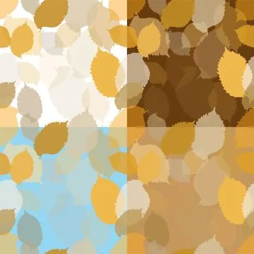 Flat Autumn Leaf Multicolor Seamless Pattern Background Illustrazione stock